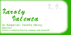 karoly valenta business card