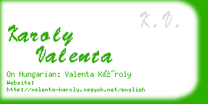 karoly valenta business card